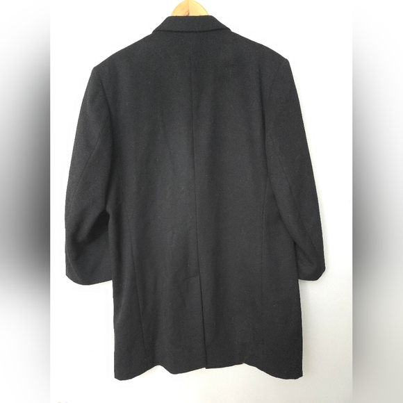 Pronto Moda Europa Wool-Cashmere Blend Overcoat Black - 42R Quiet Luxury - Picture 7 of 11